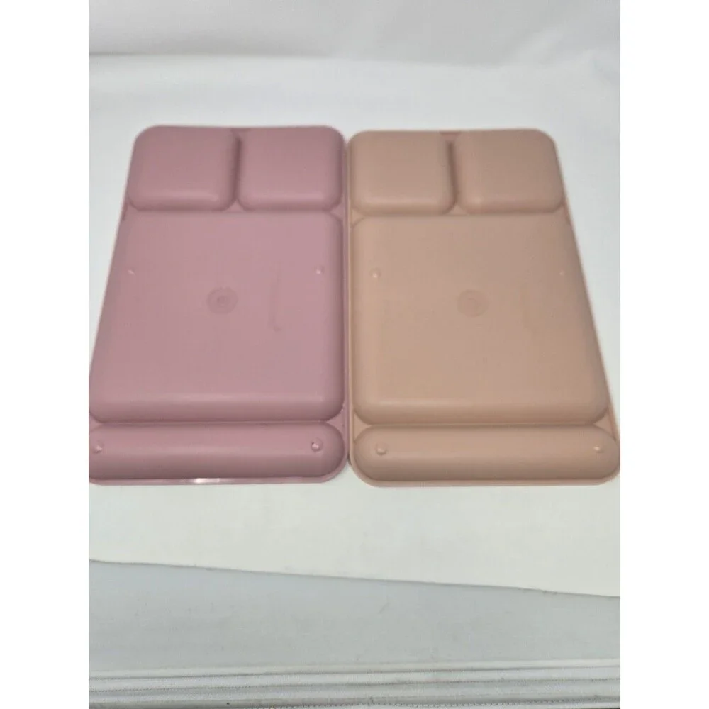 VINTAGE TUPPERWARE LOT CAFETERIA LUNCH TRAY DIVIDED PLATE MIXED #1535 SET OF 6 - Picture 5 of 11